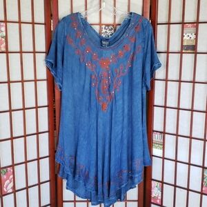 Embroidered boho hippie one size top
